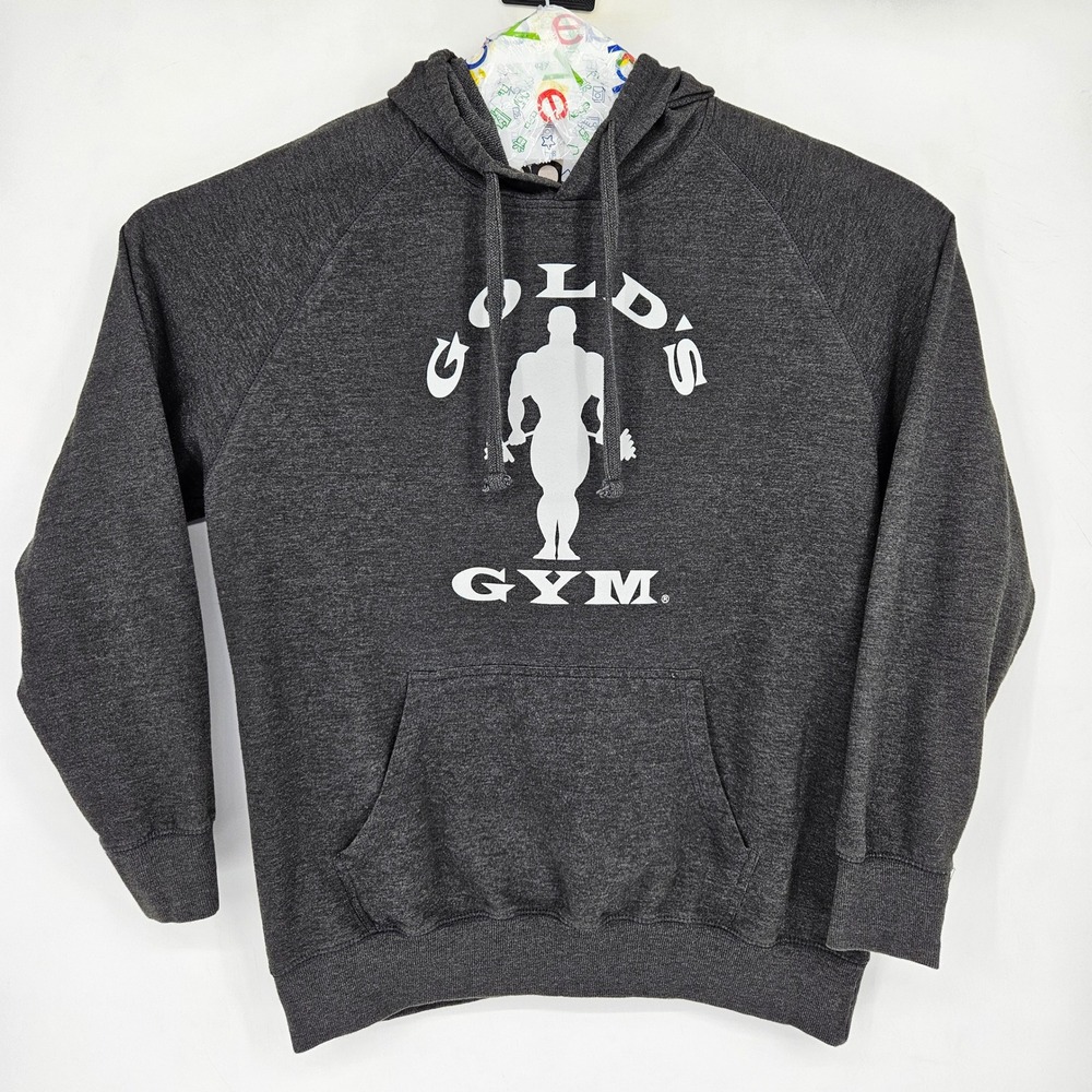 Golds Gym Hoodie Mens Extra Large Black Training Long Sleeve Pullover Jacket